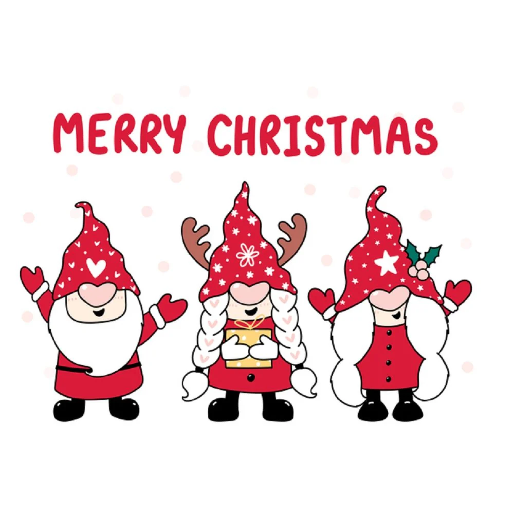 Tree Happy Gnomes Fabric Panel - White