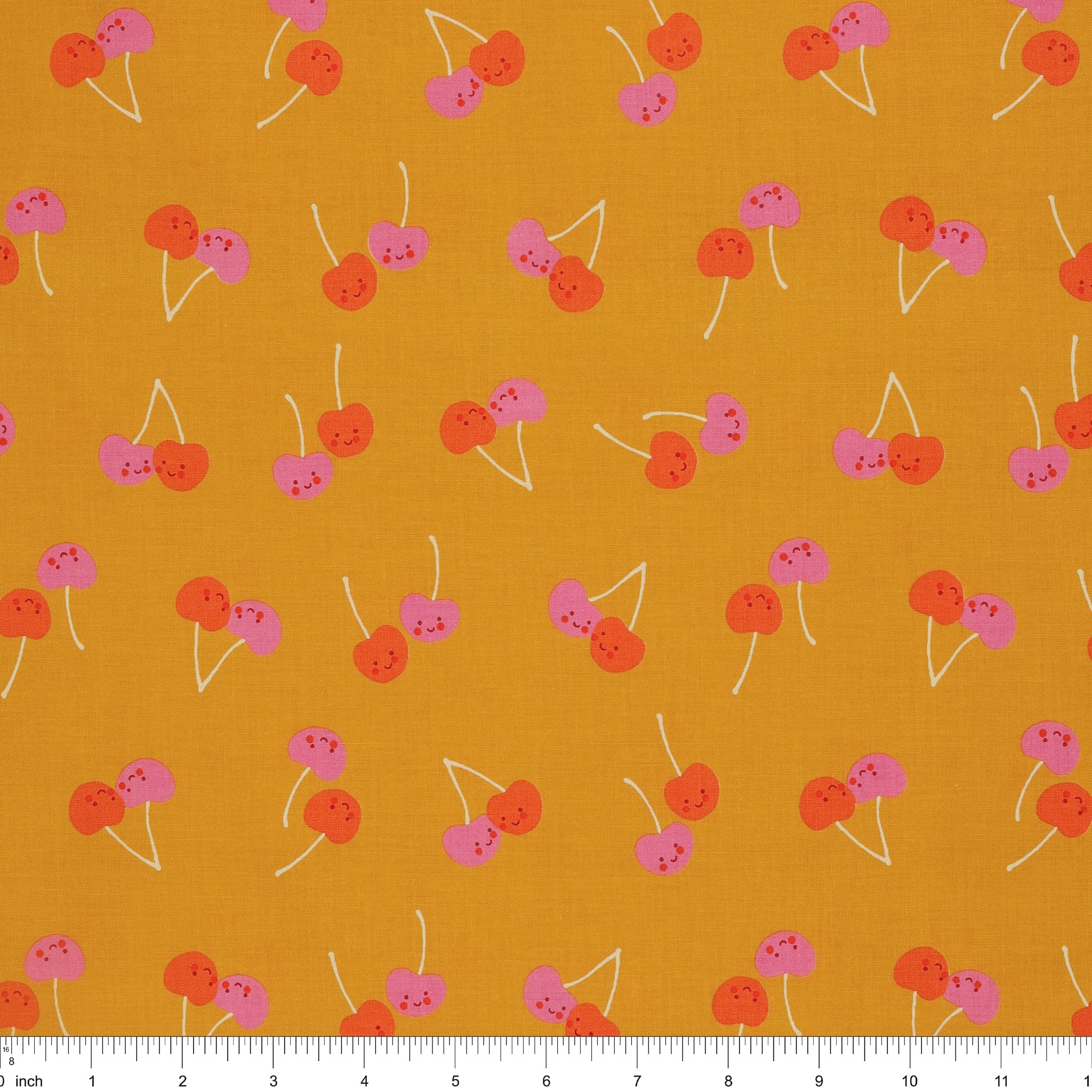 Trinketry Fabric Collection - Cherry Friends Goldenrod - Image 3