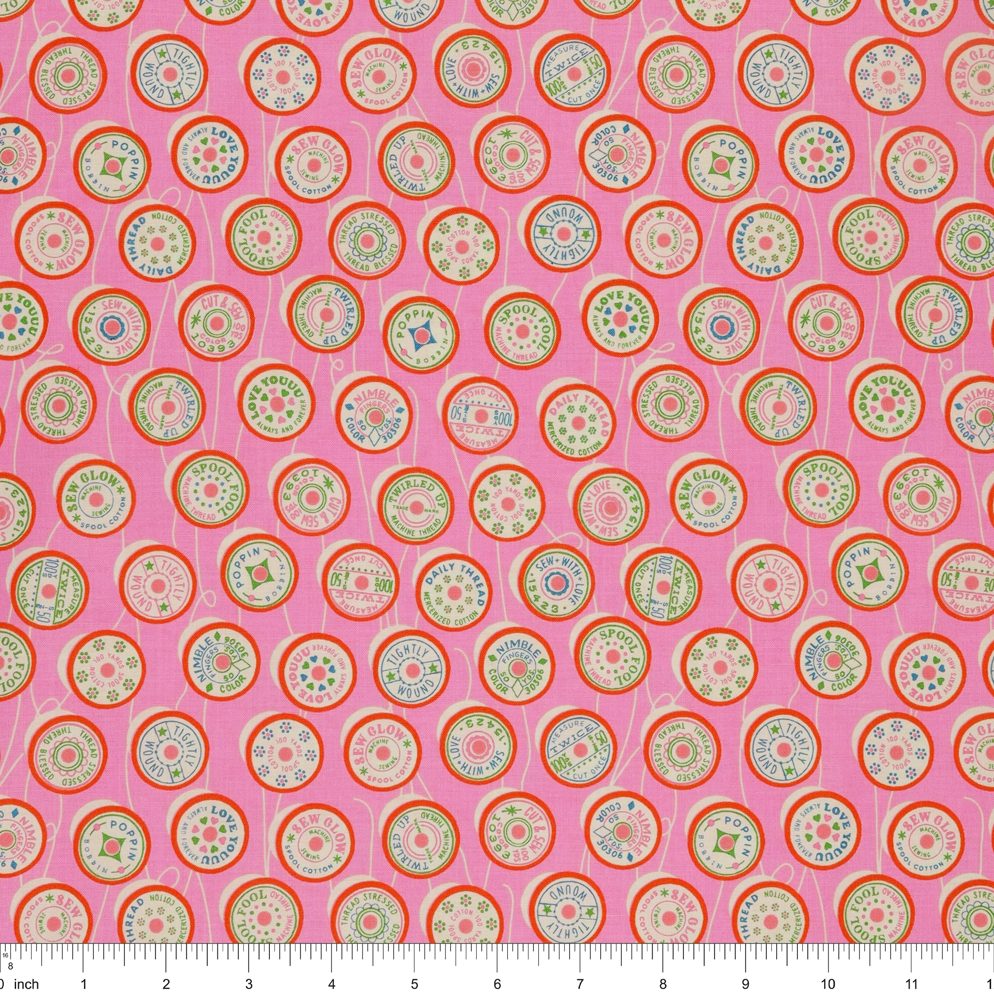 Trinketry Fabric Collection - Spools Flamingo - Image 3