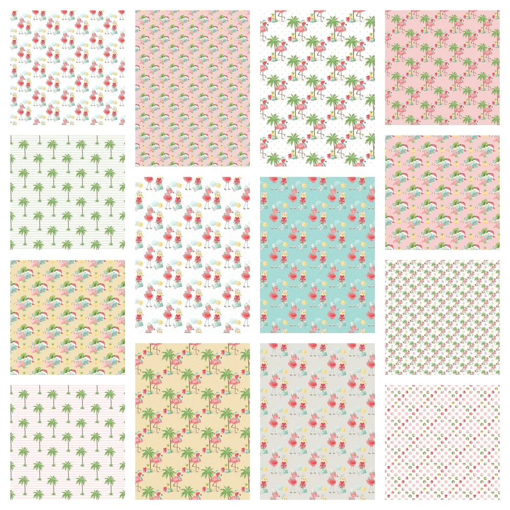 Tropical Christmas Fabric Collection - 1/2 Yard Bundle