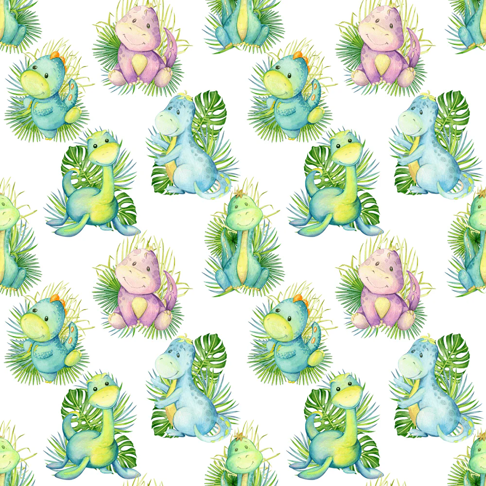 Tropical Dinosaurs Fabric - Variation 1