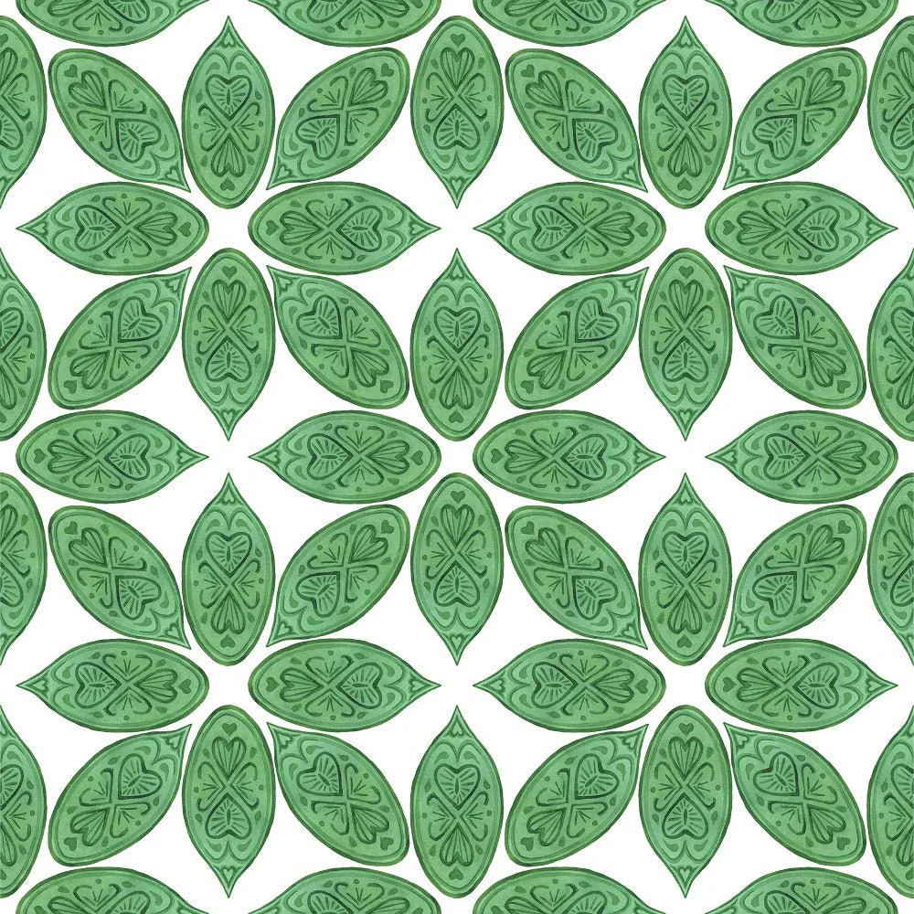 Tropical Love Leaves Packed Pattern Fabric