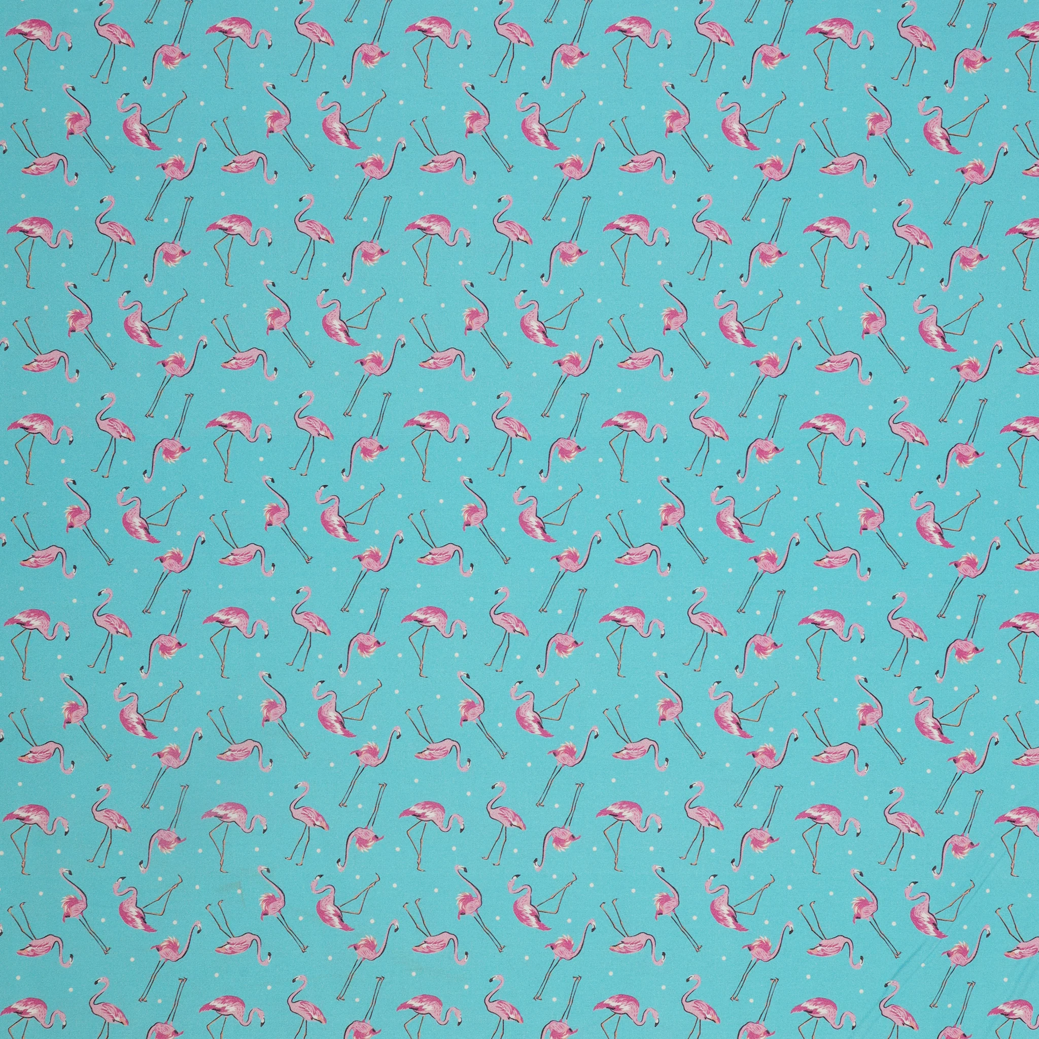 Tropical Splash Fabric Collection - Flamingo Friends Blue