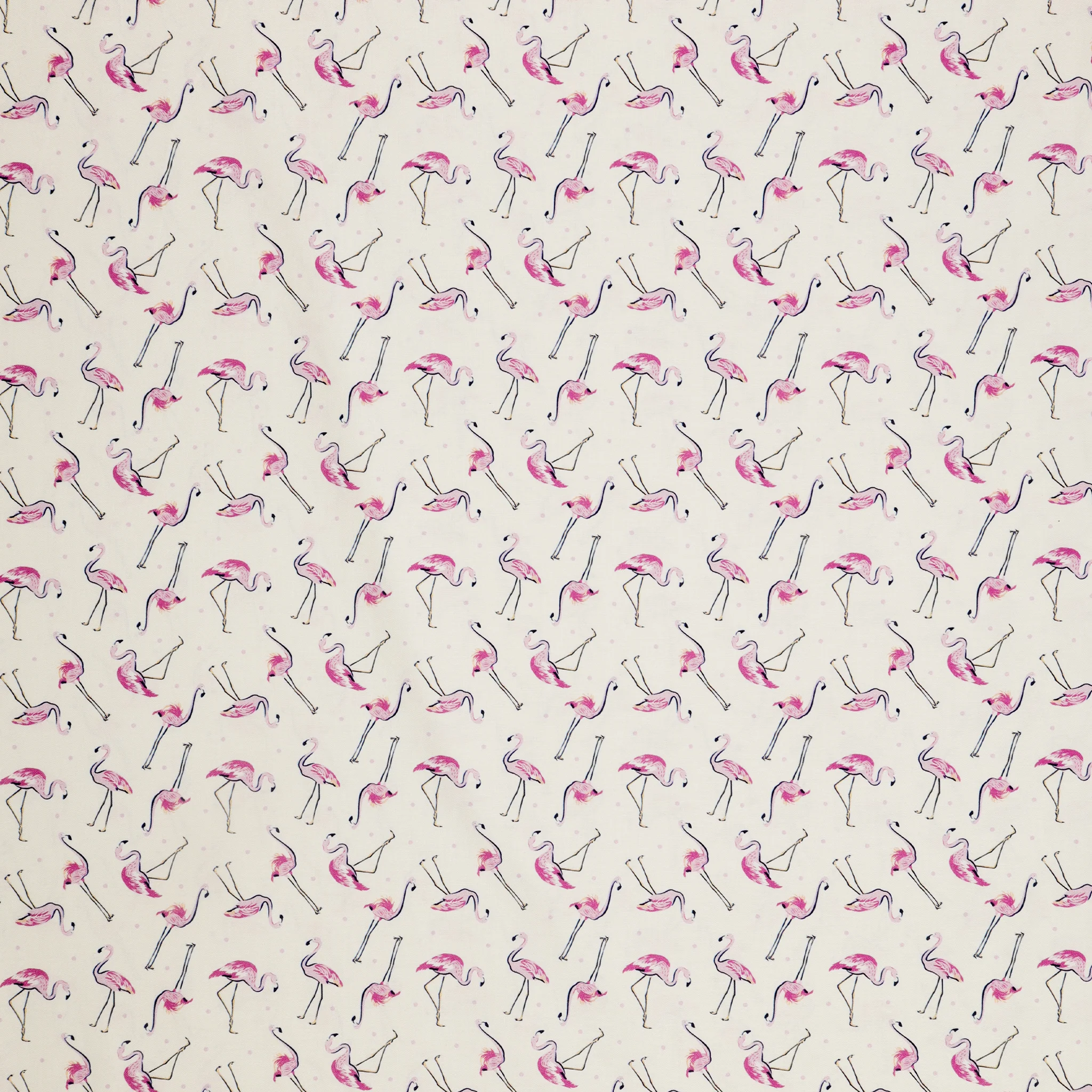 Tropical Splash Fabric Collection - Flamingo Friends White