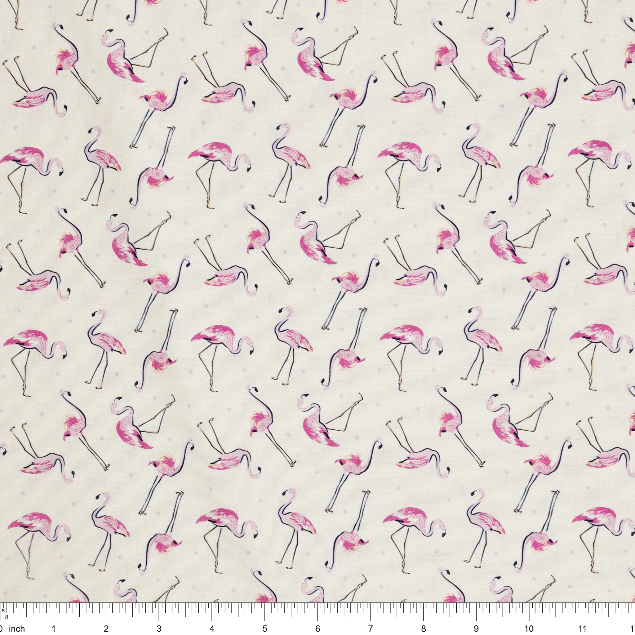 Tropical Splash Fabric Collection - Flamingo Friends White - Image 3