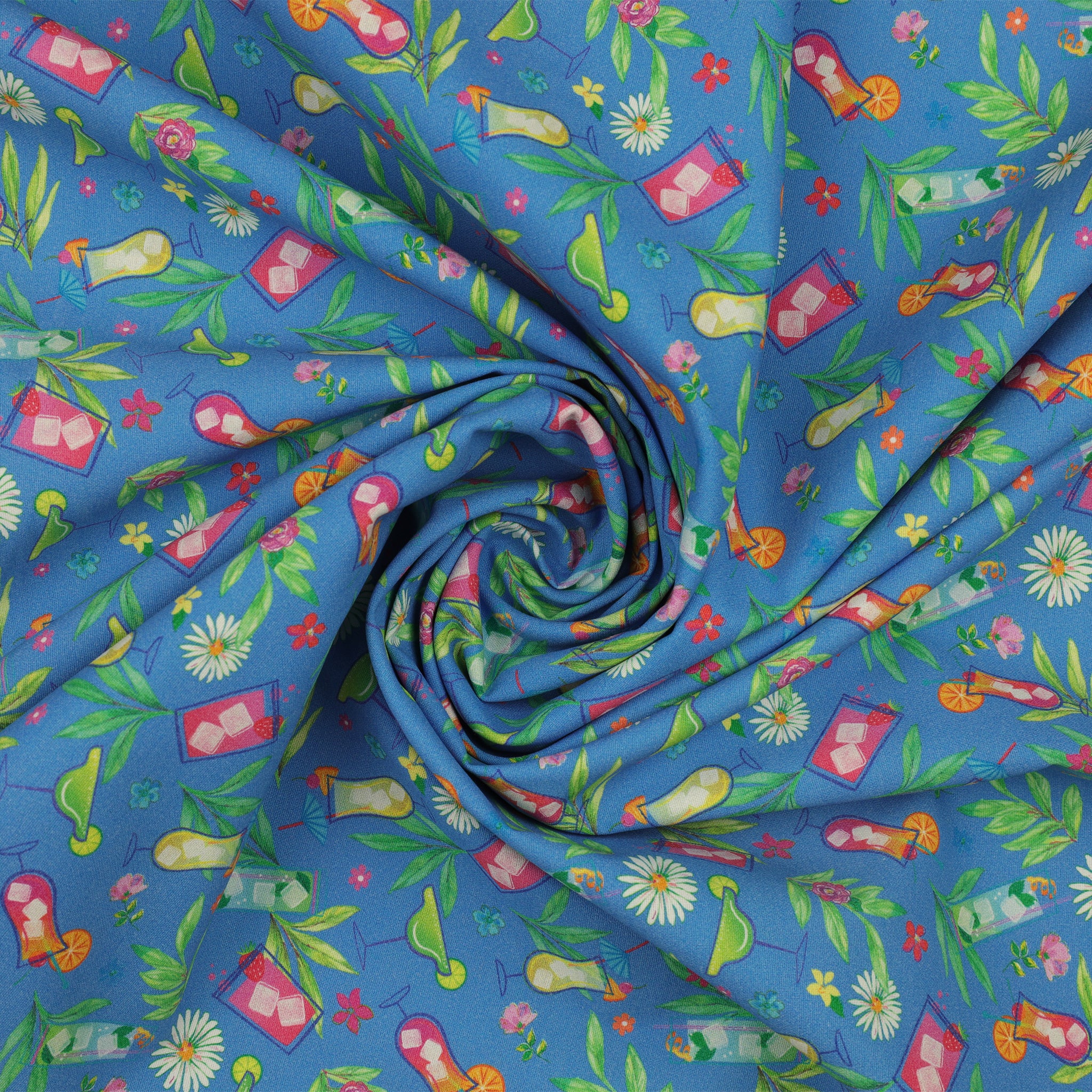 Tropical Splash Fabric Collection - Tropical Punch Medium Blue - Image 2