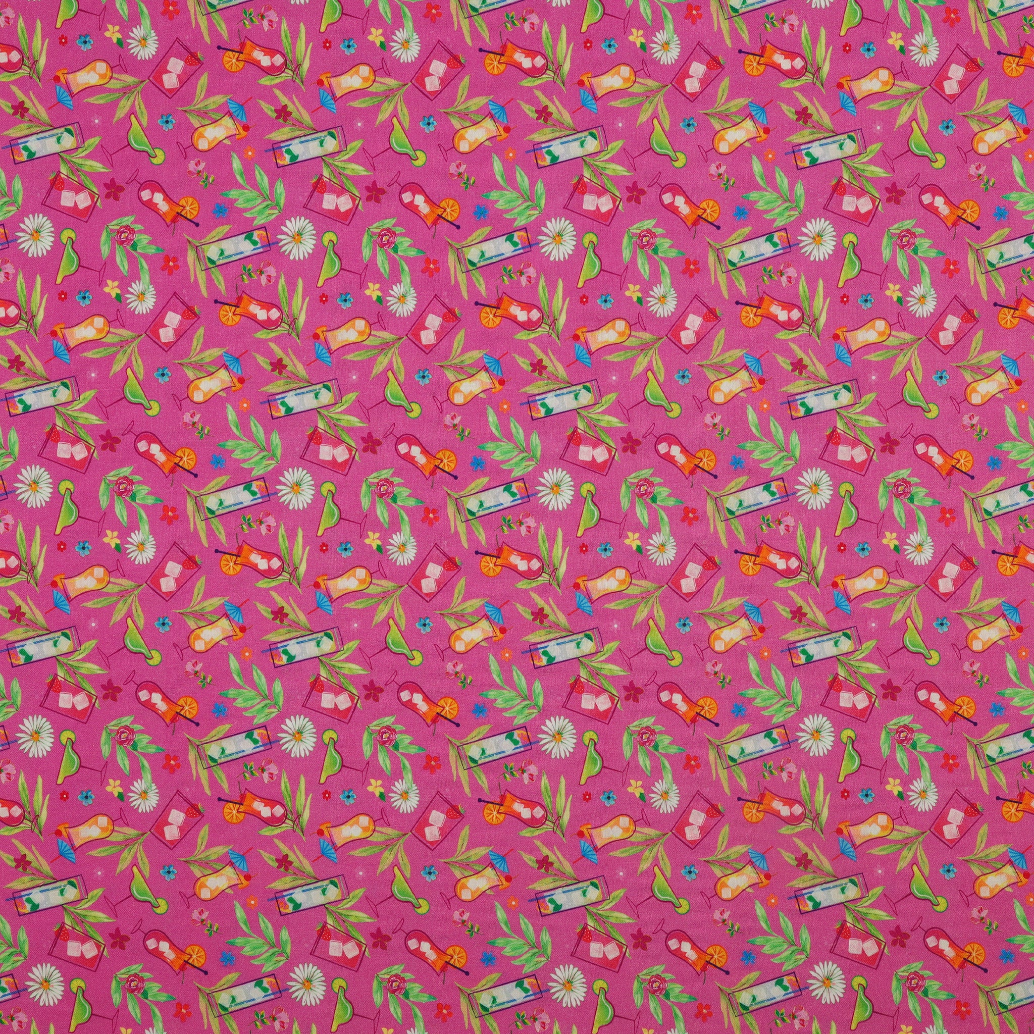 Tropical Splash Fabric Collection - Tropical Punch Pink