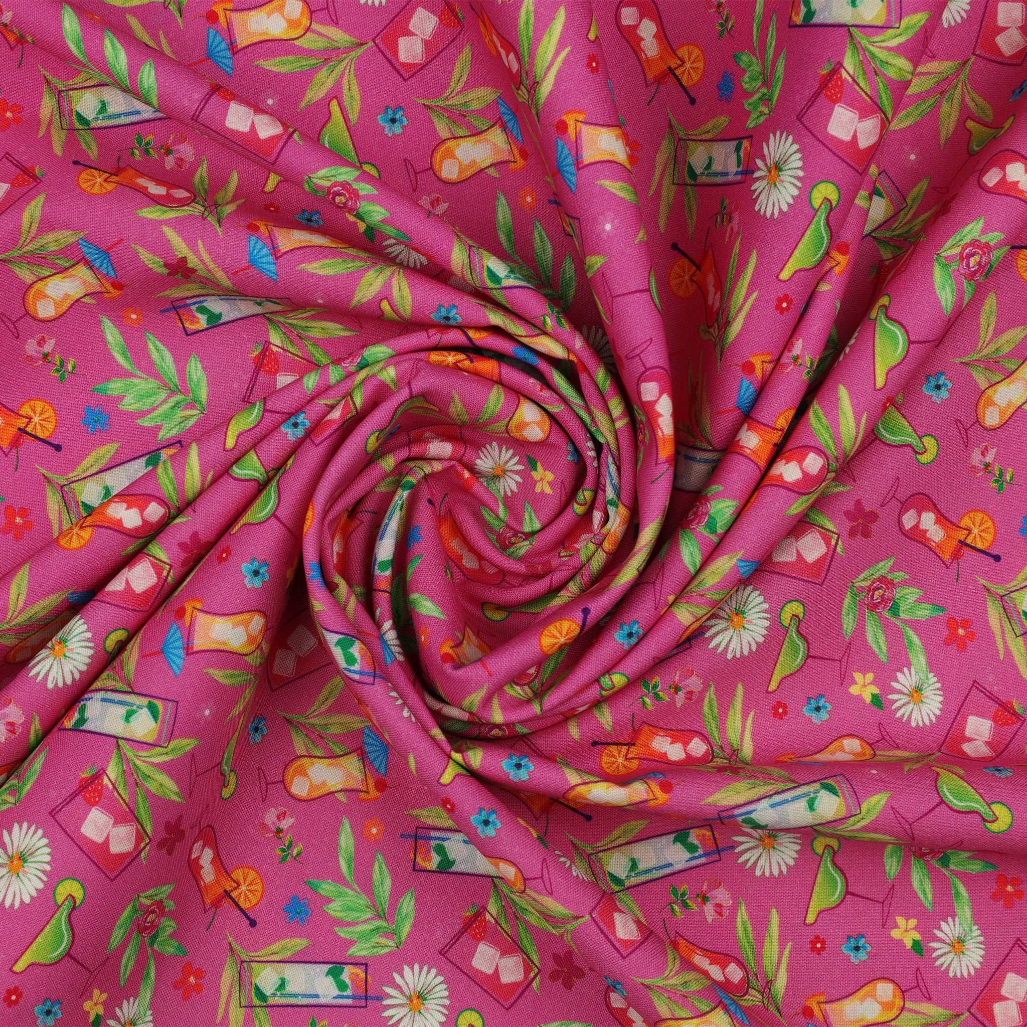 Tropical Splash Fabric Collection - Tropical Punch Pink - Image 2
