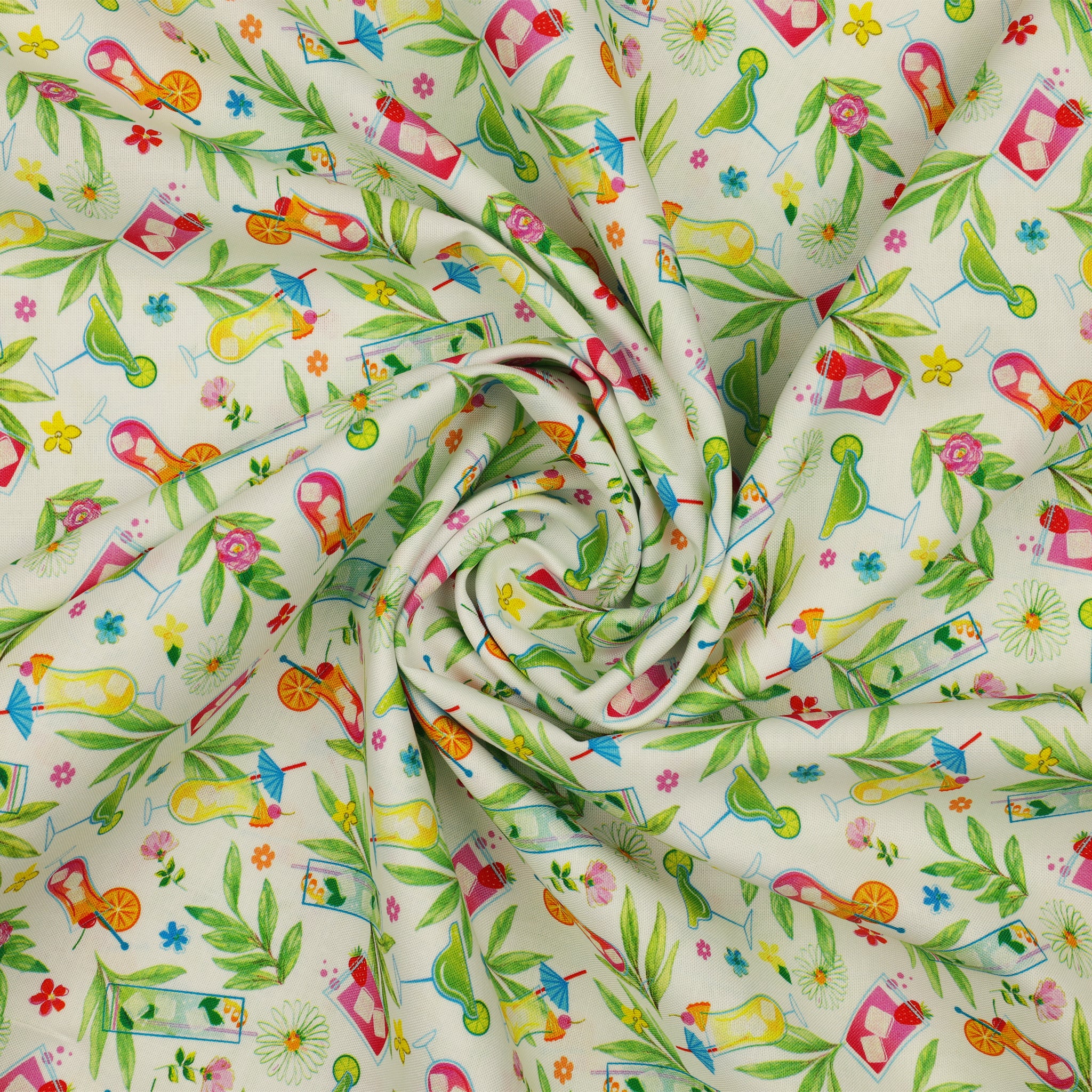 Tropical Splash Fabric Collection - Tropical Punch White - Image 2