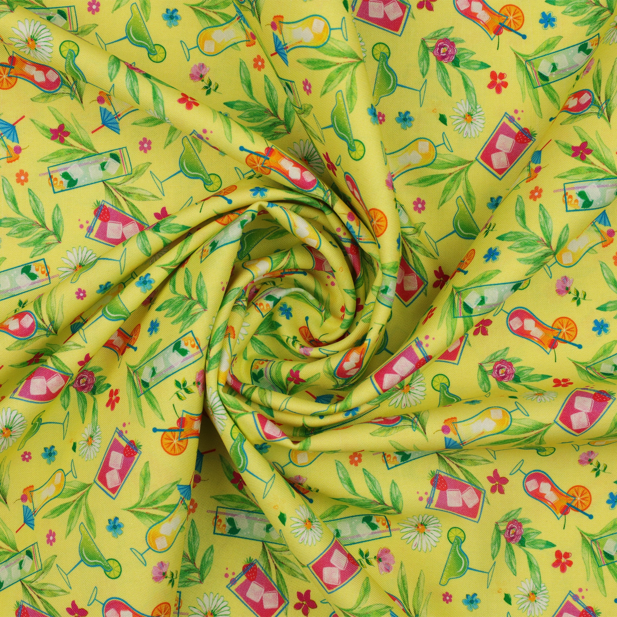 Tropical Splash Fabric Collection - Tropical Punch Yellow - Image 2