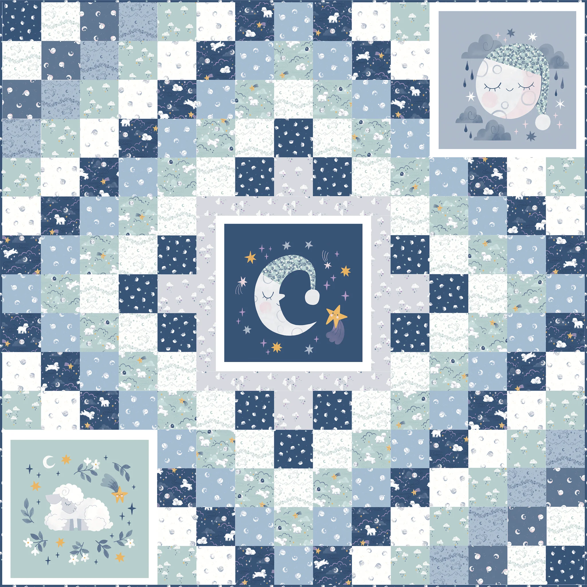 Twinkle Little Star Fabric Collection - Main Mist - Image 7