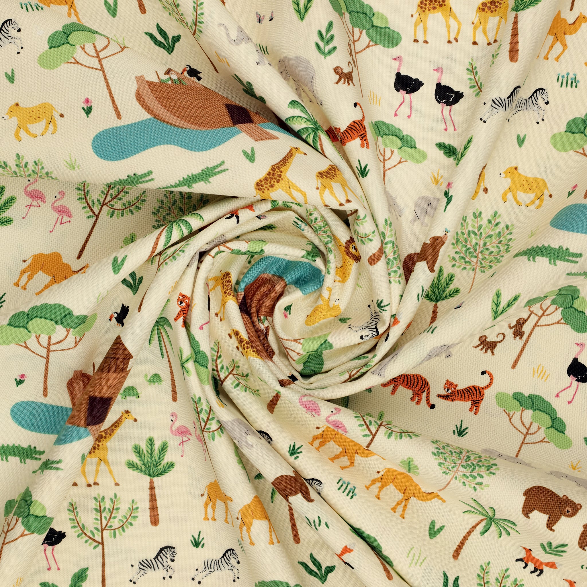Two by Two Fabric Collection - Main Cream - Image 2