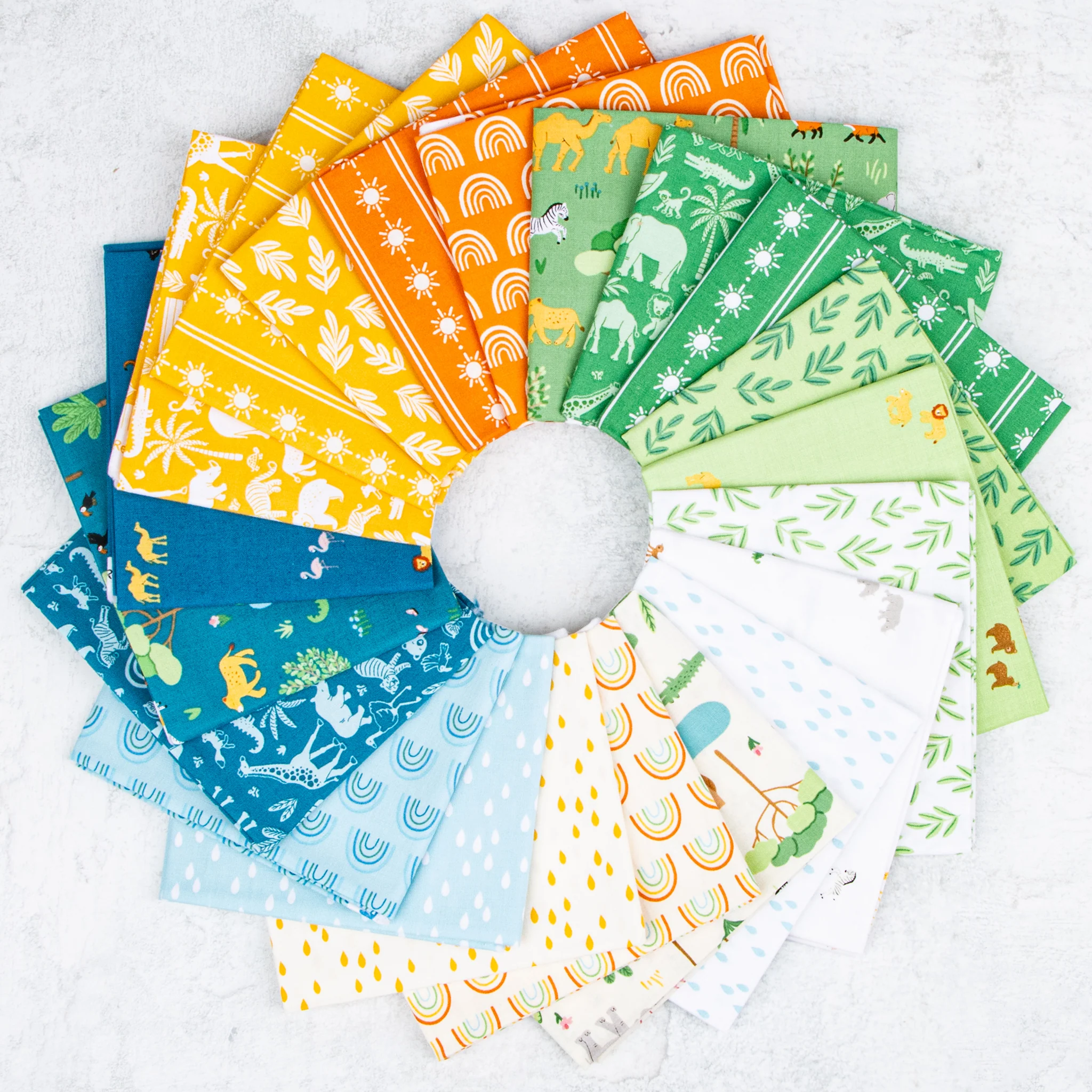 Two by Two Fabric Collection - Chasing Rainbows Sky - Image 8
