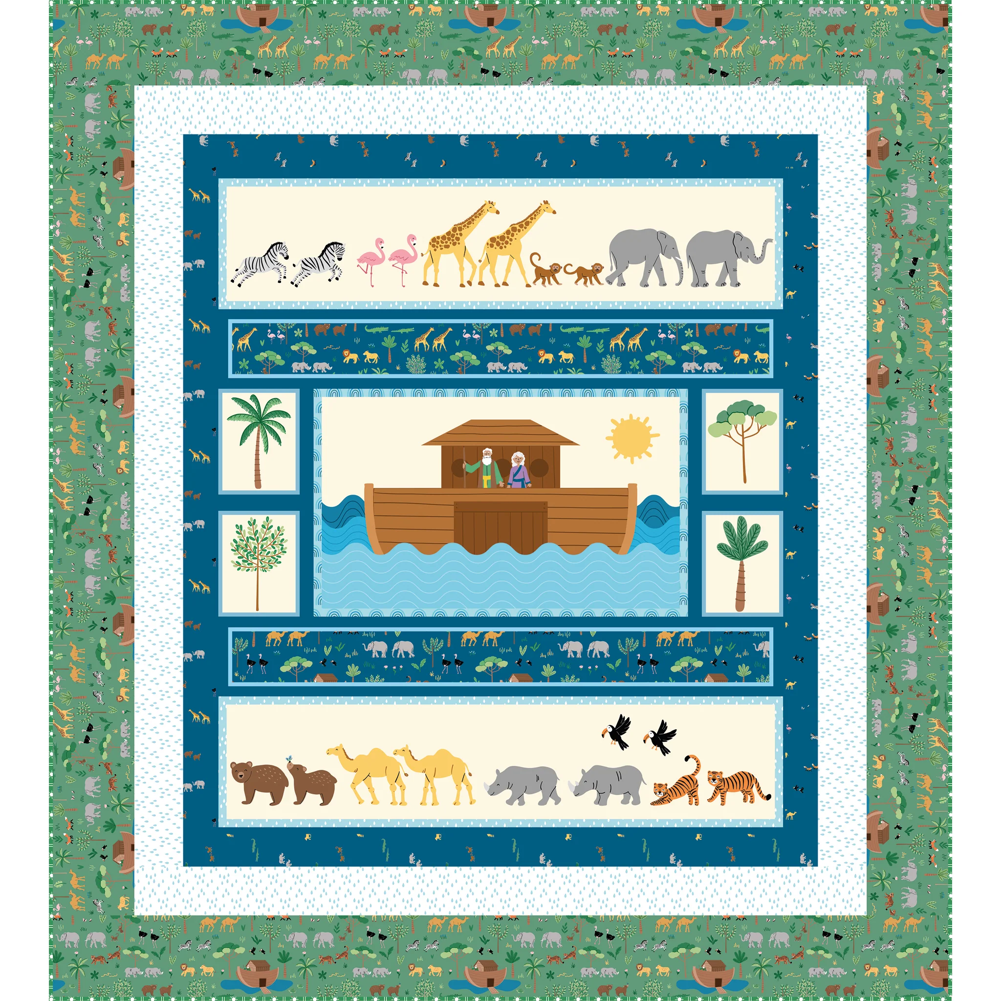 Two by Two Fabric Collection - Chasing Rainbows Sky - Image 4