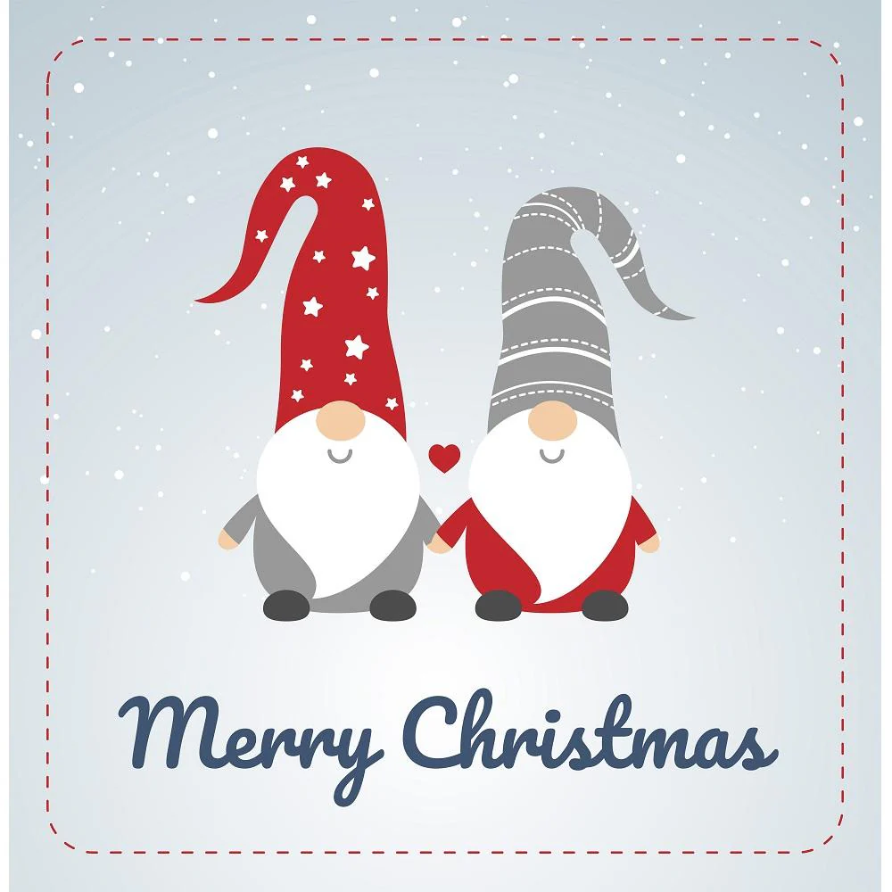 Two Christmas Gnomes Fabric Panel