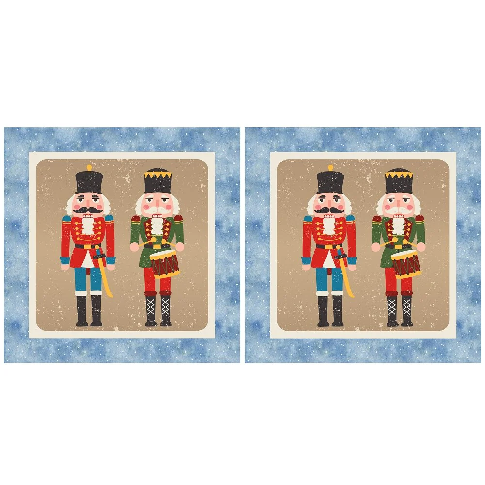 Two Grunge Nutcrackers Pillow Fabric Panels - Image 2