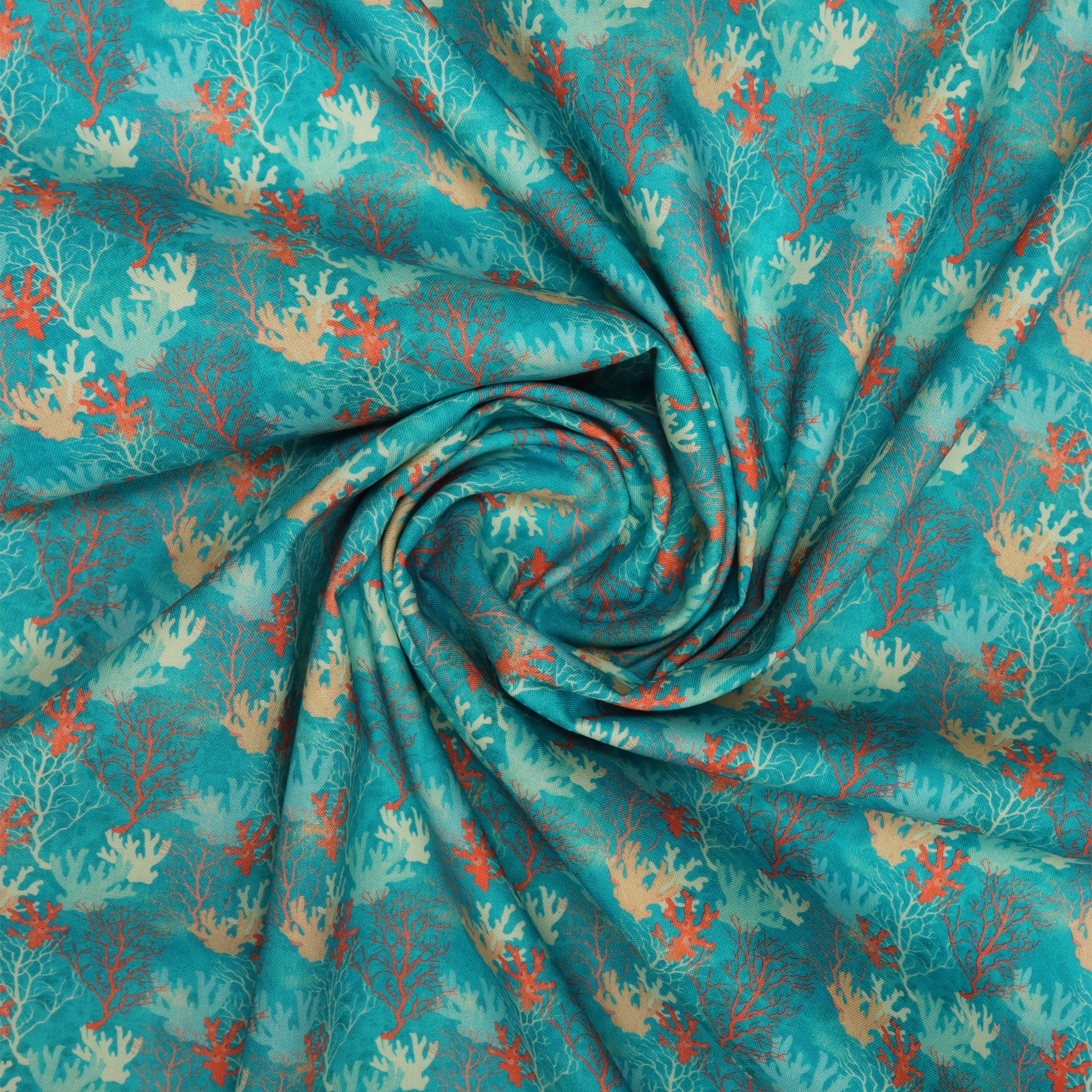 Under The Sea Fabric Collection - Coral Reef Turquoise - Image 2