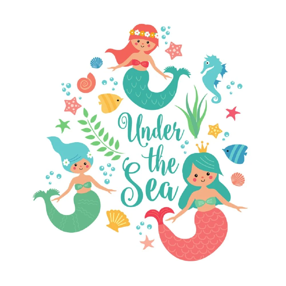 Under The Sea Fabric Panel - White