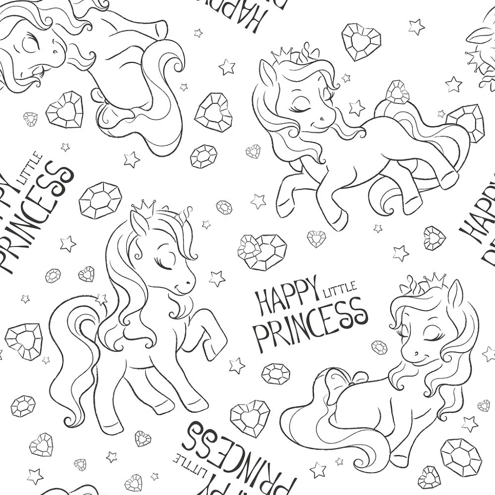 Unicorns and Diamonds Follow Your Dreams Fabric - Black/White