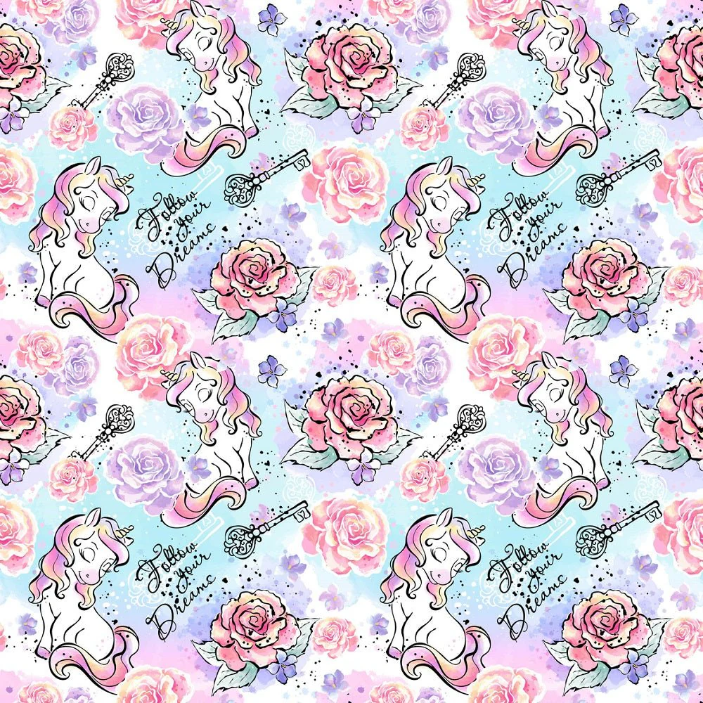 Unicorns Follow Your Dreams Fabric - Multi
