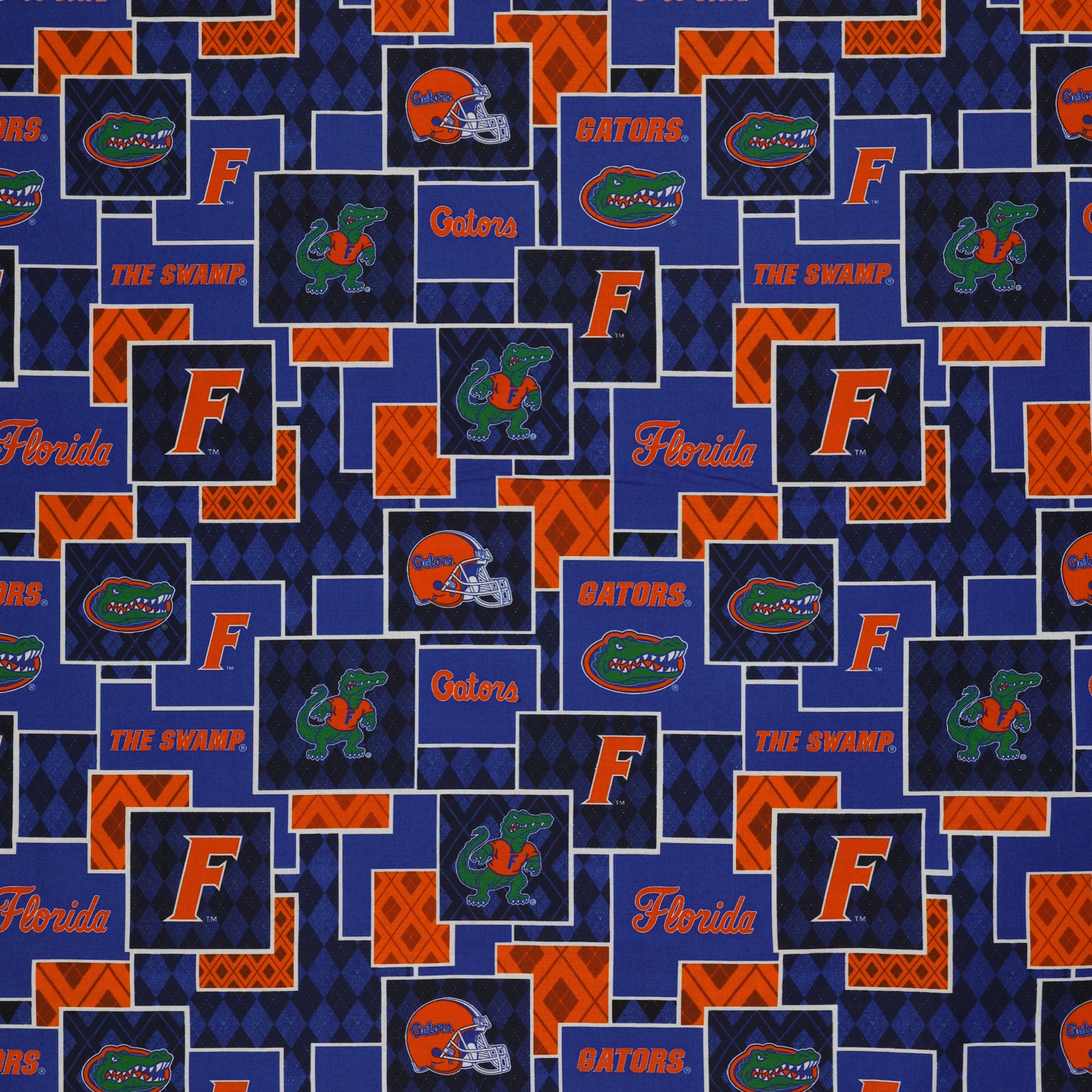University of Florida Argyle Boxes Fabric