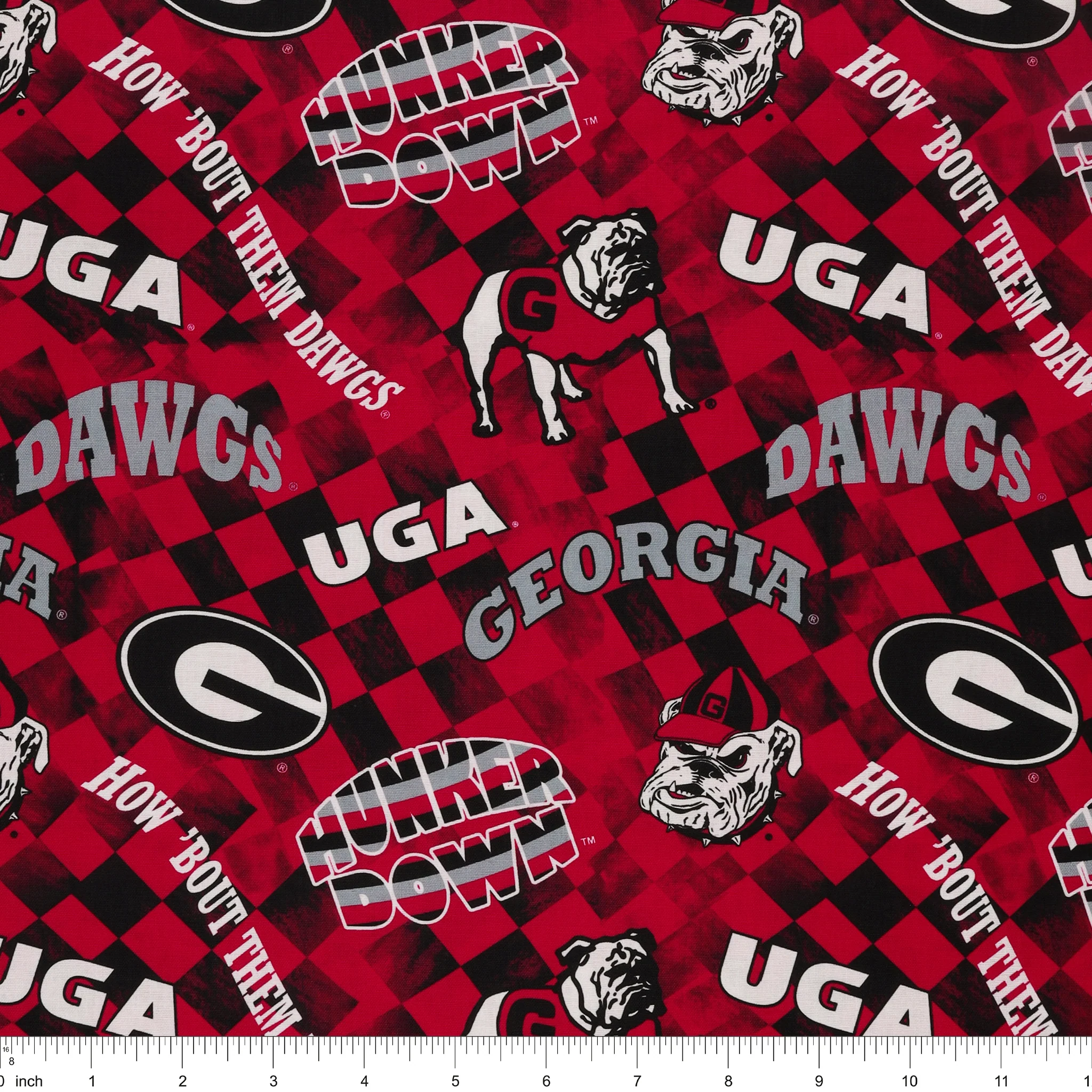 University of Georgia Allover Checker Fabric - Image 3