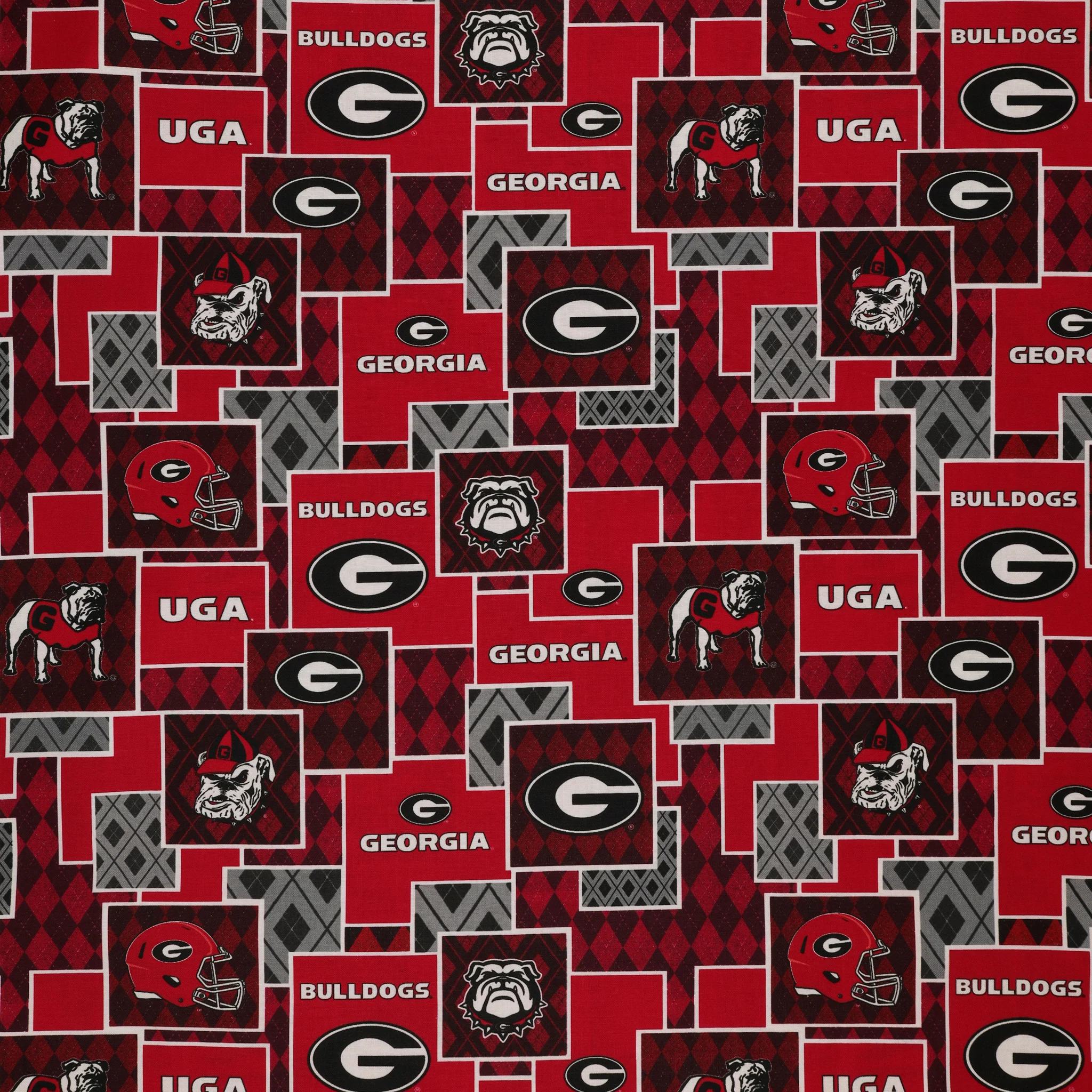 University of Georgia Argyle Boxes Fabric