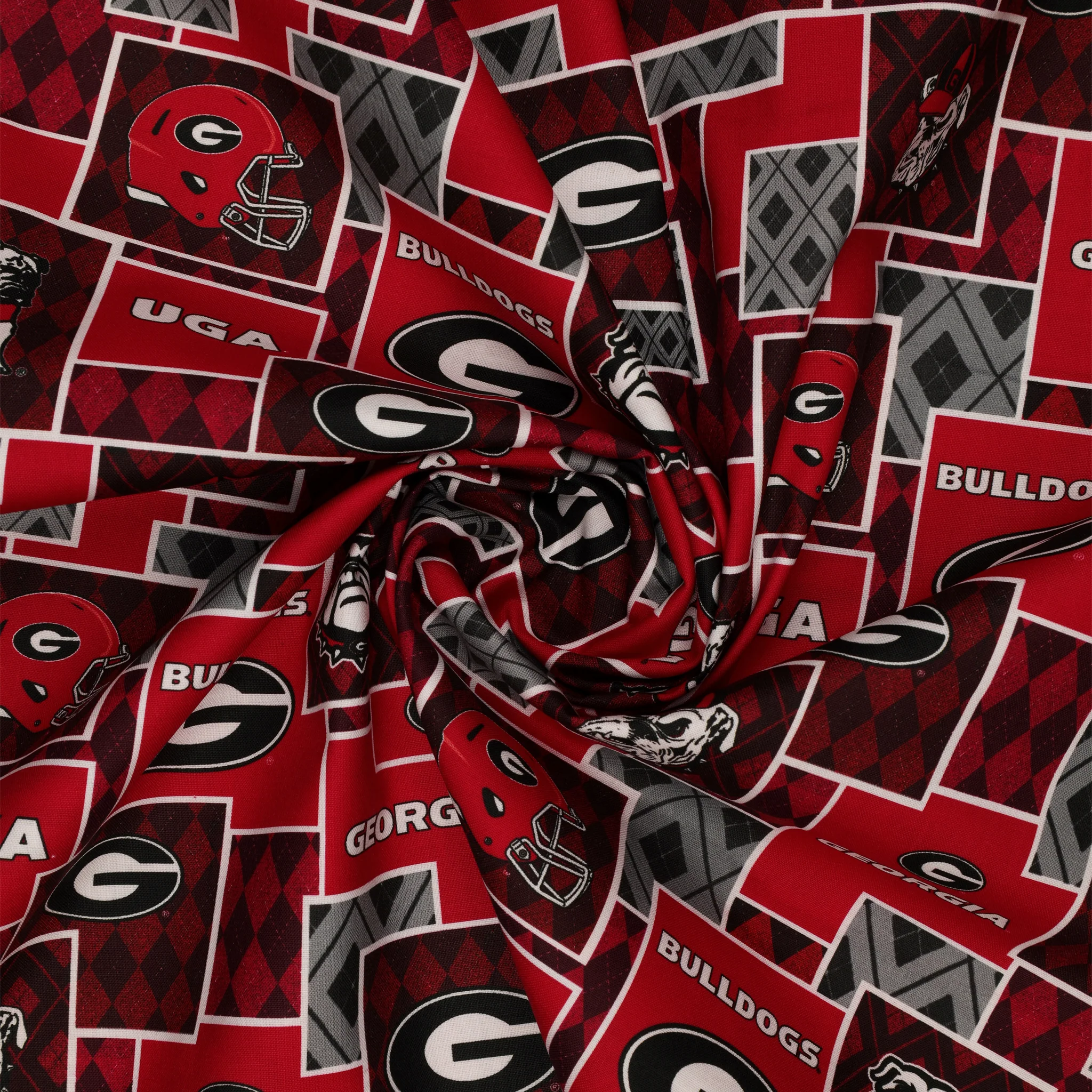 University of Georgia Argyle Boxes Fabric - Image 2