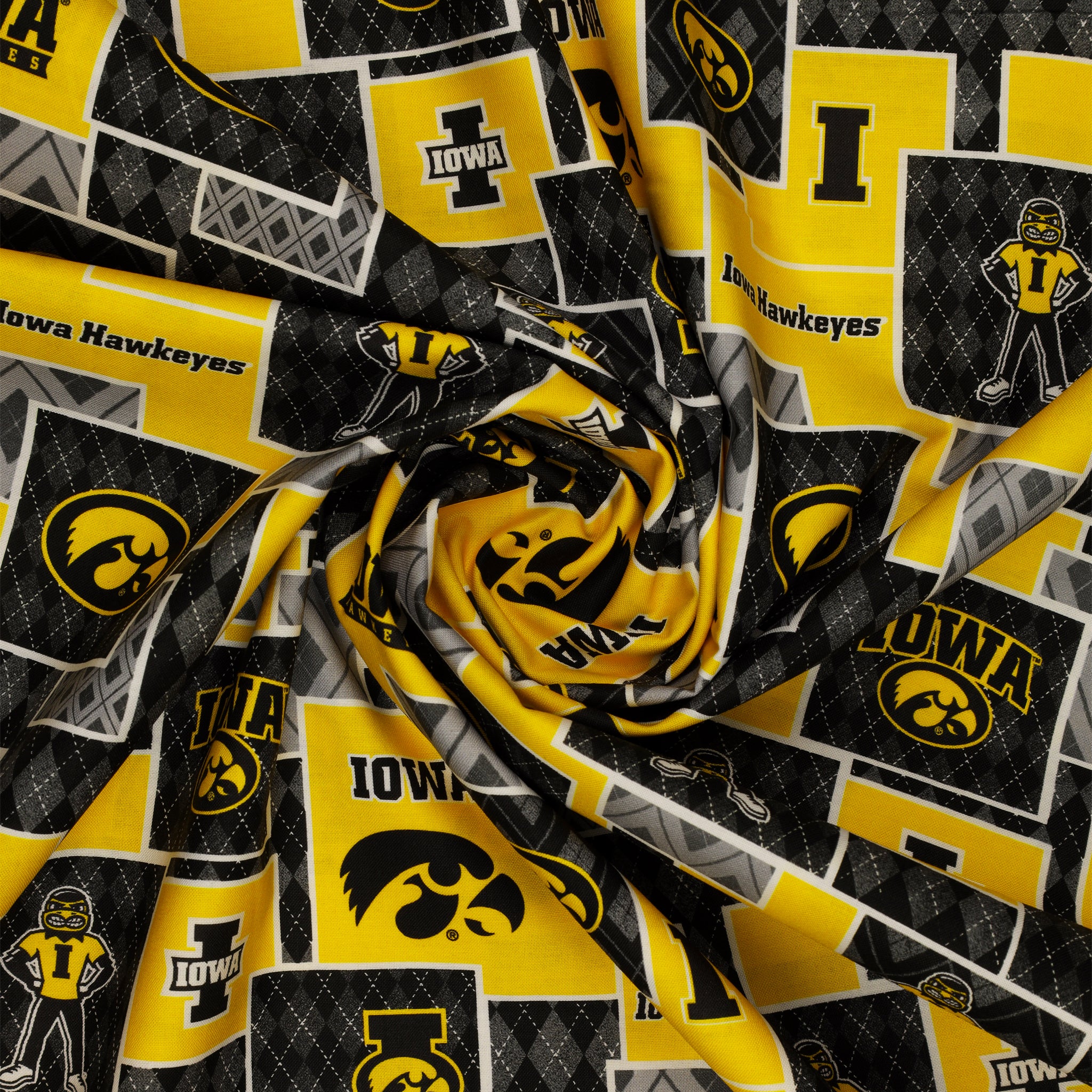 University of Iowa Argyle Boxes Fabric - Image 2