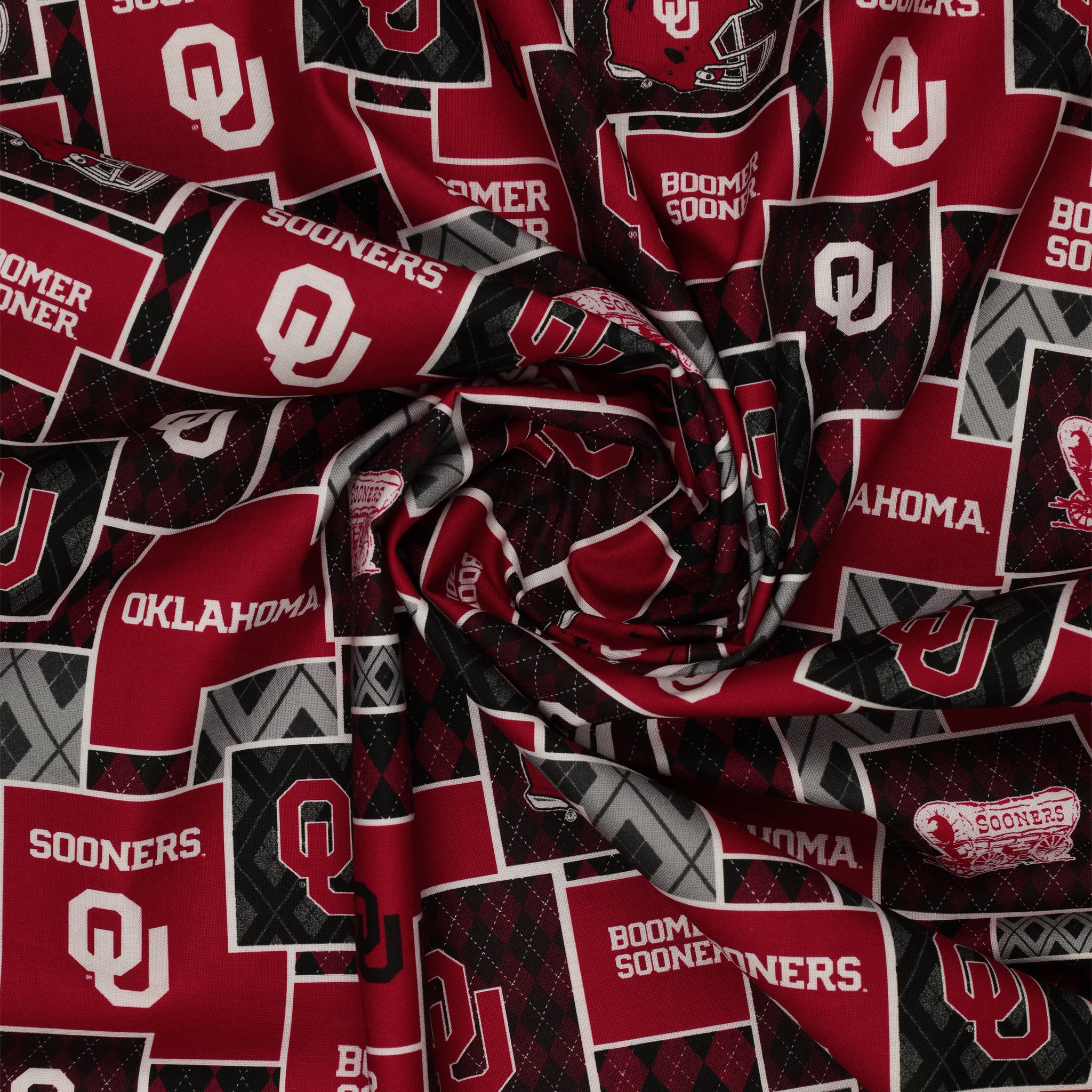 University of Oklahoma Argyle Boxes Fabric - Image 2