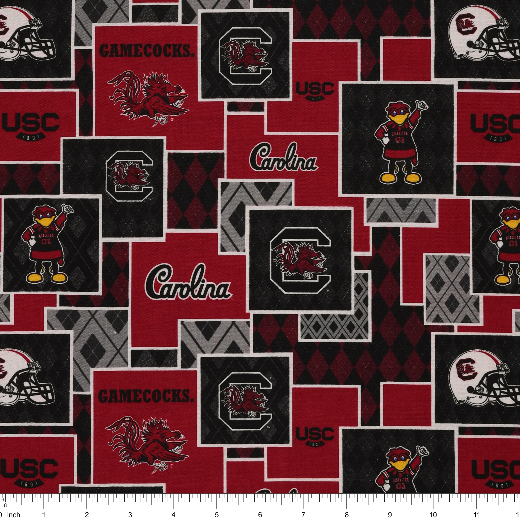 University of South Carolina Argyle Boxes Fabric - Image 3