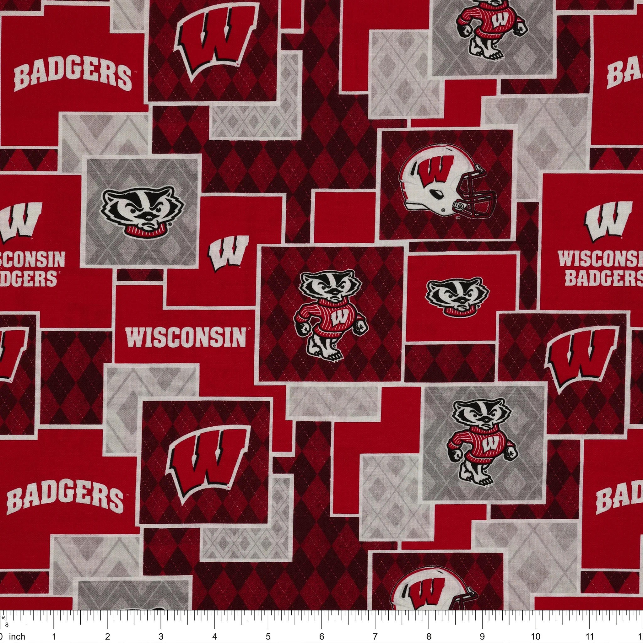 University of Wisconsin Argyle Boxes Fabric - Image 3