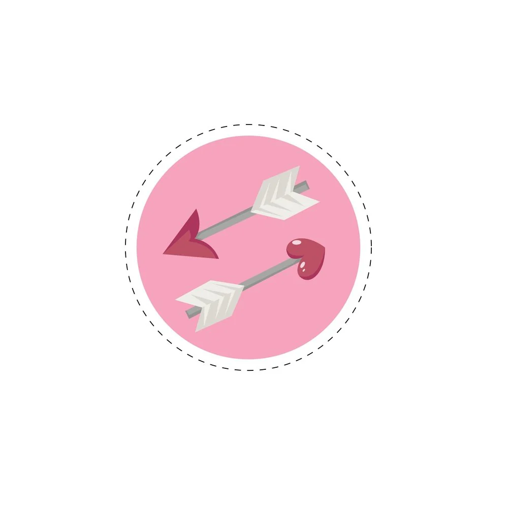 Valentine Arrow Sticker Fabric Panel