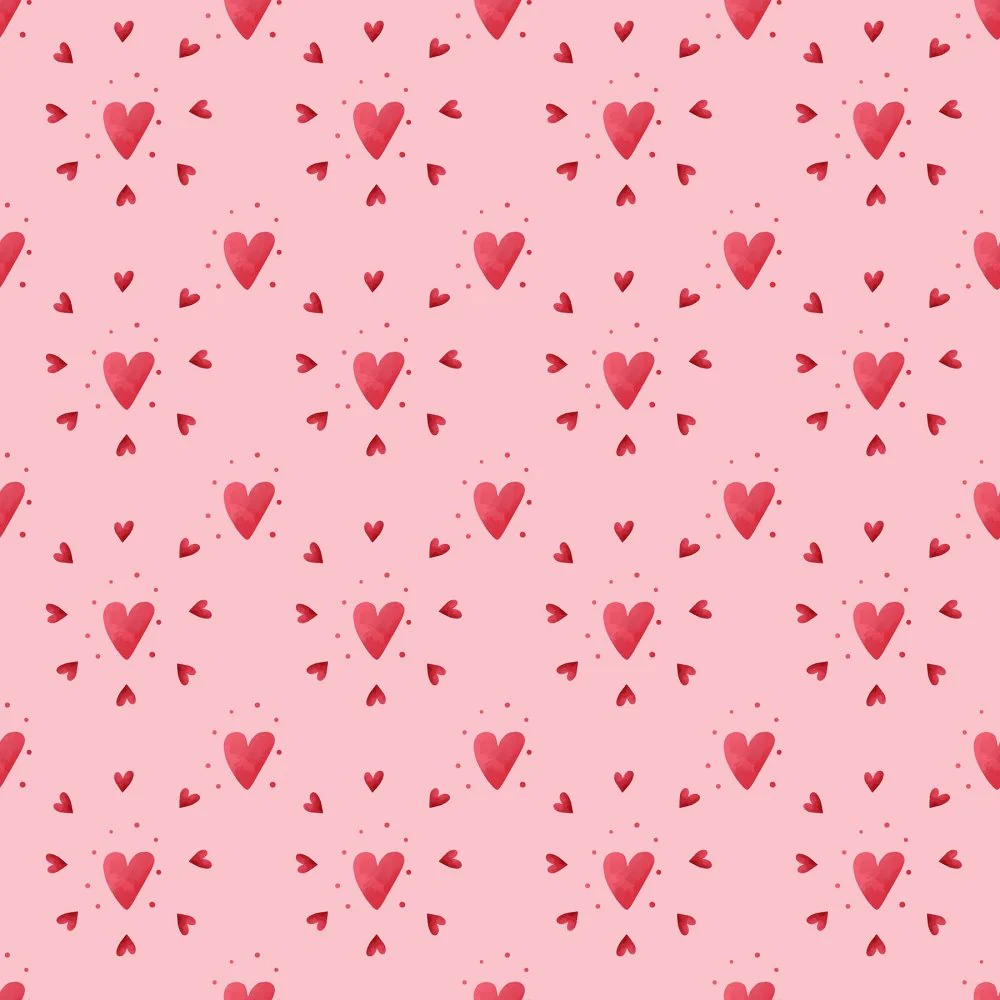 Valentine Hearts Fabric - Pink