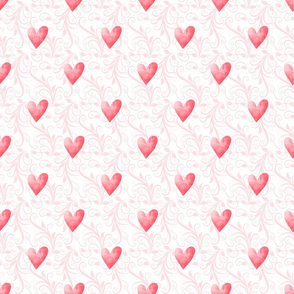 Valentine Hearts on Vines Fabric