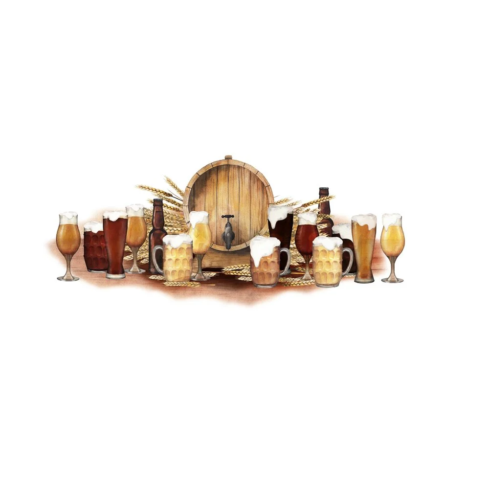 Various Beer Brews Fabric Panel