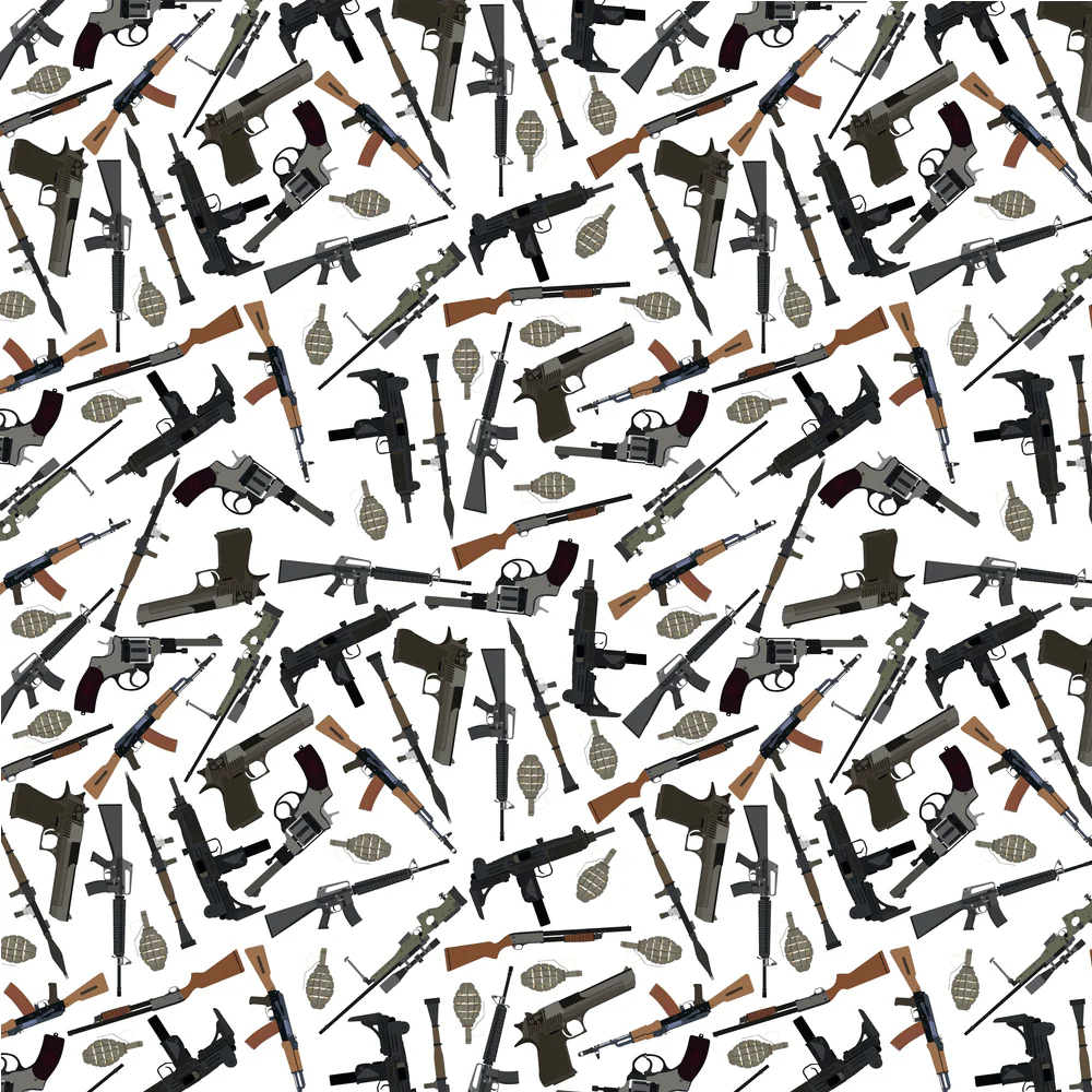 Various Weapons Fabric - White