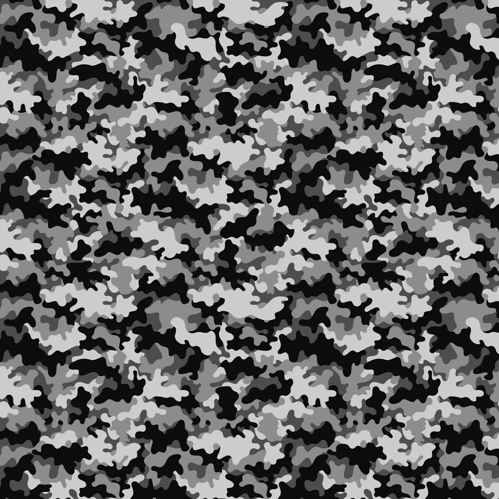 Vibrant Camouflage Fabric - Black