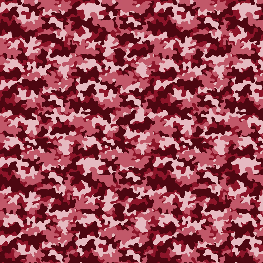 Vibrant Camouflage Fabric - Red