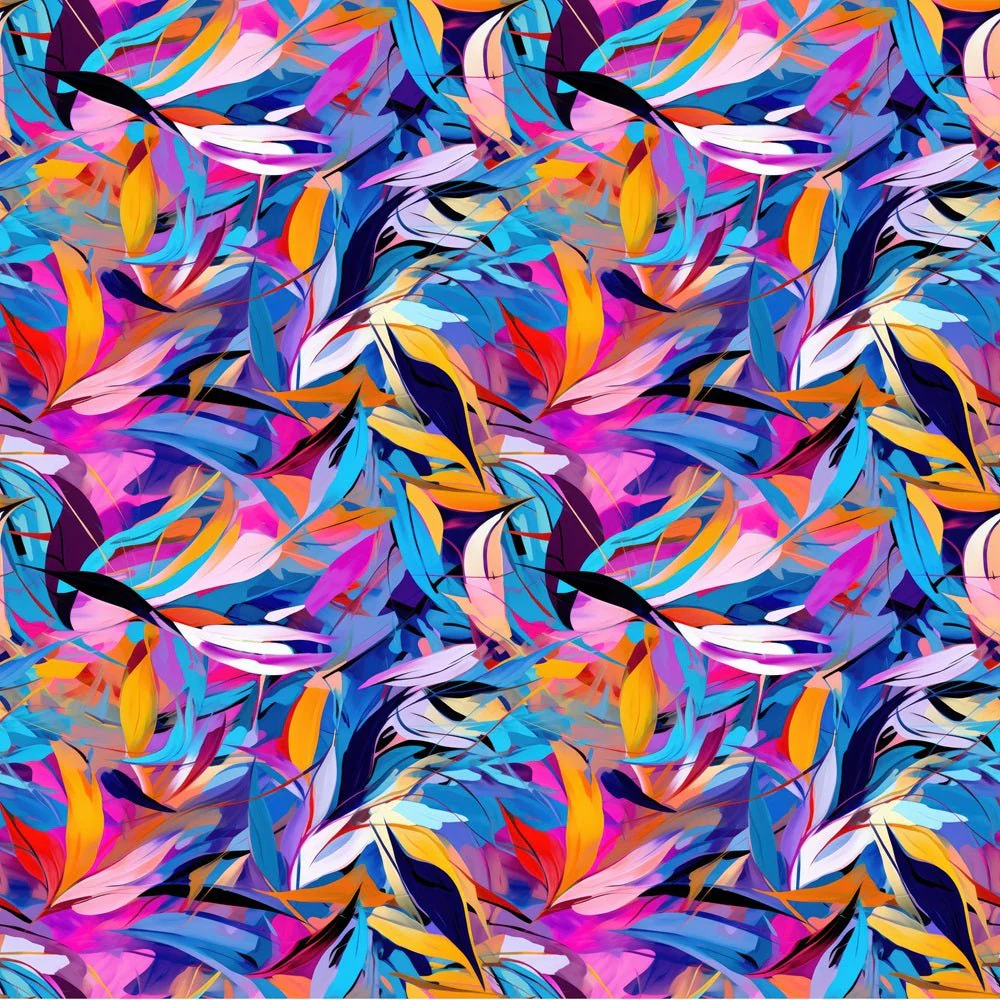 Vibrant Neon Abstract Fabric