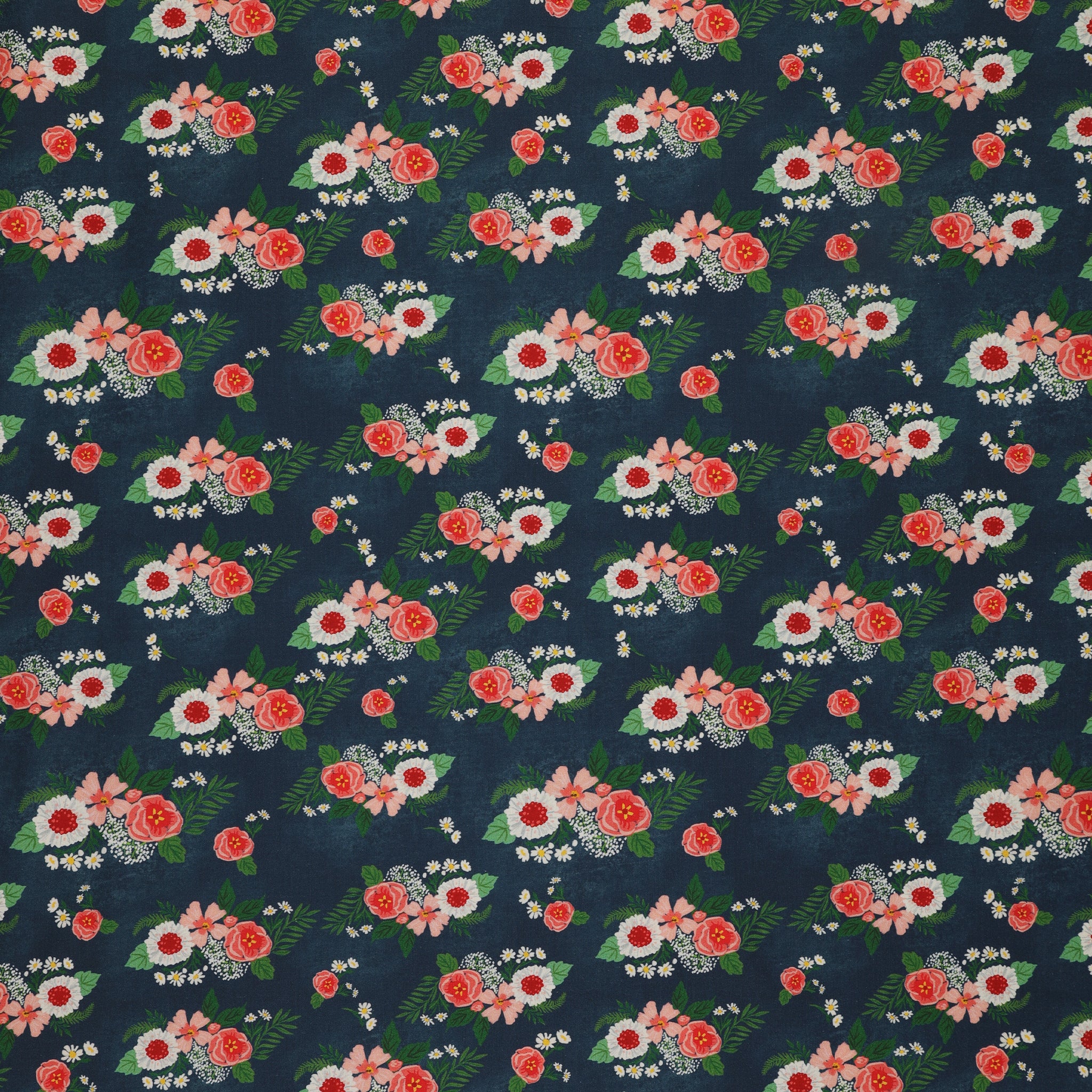 Villa Sol Fabric Collection - Floral Bunches Navy