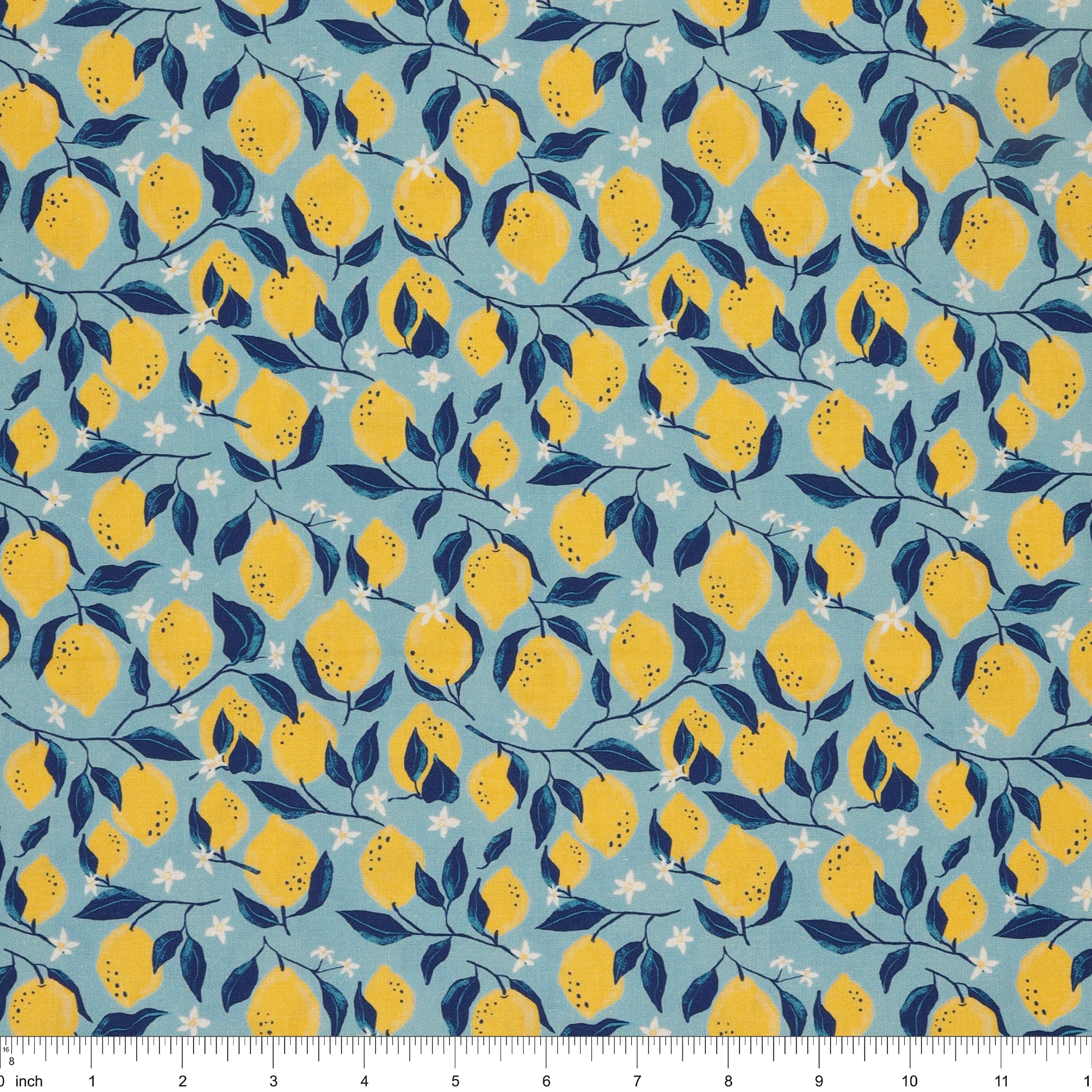 Villa Sol Fabric Collection - Lemons Sea Blue - Image 3
