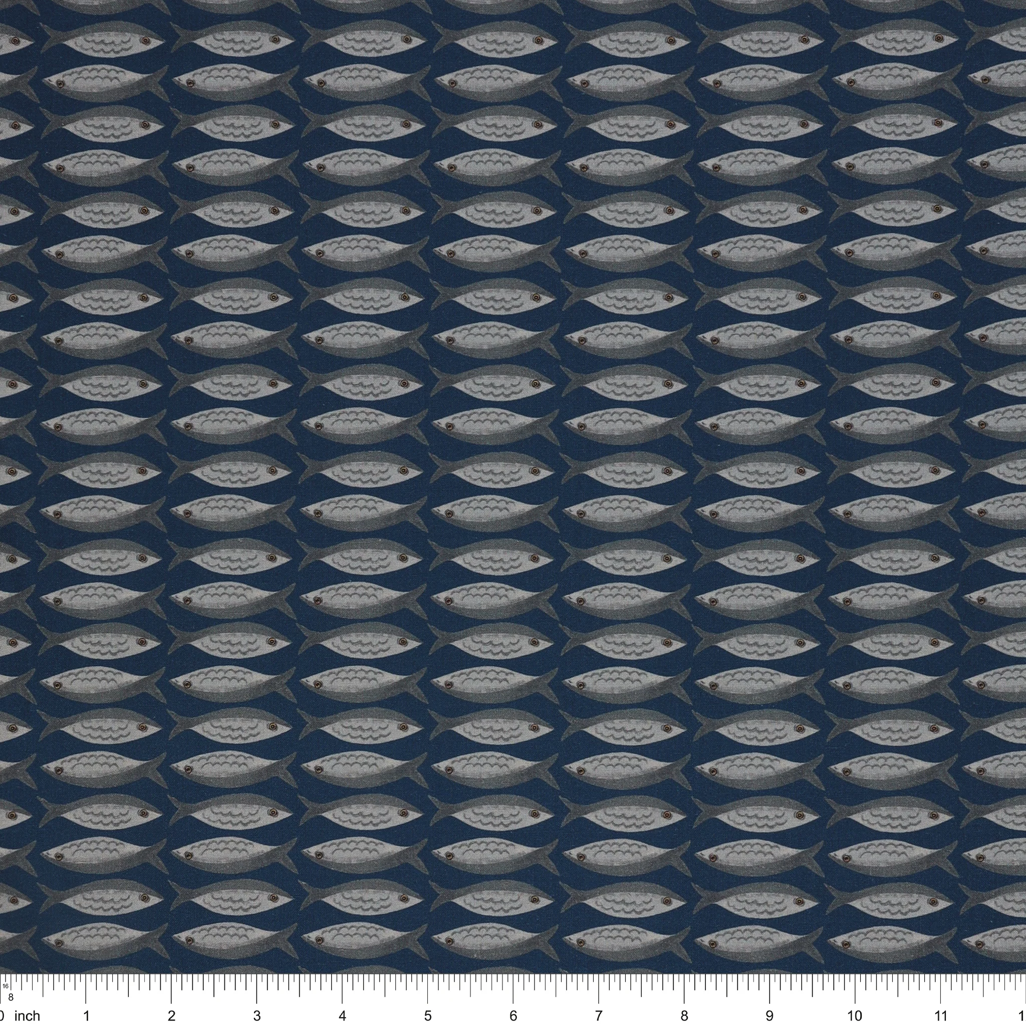 Villa Sol Fabric Collection - Little Fishies Navy - Image 3