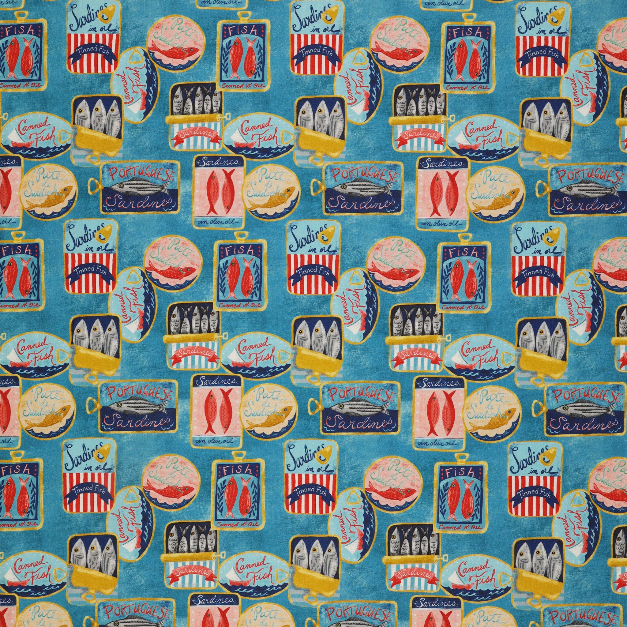 Villa Sol Fabric Collection - Tinned Fish Sea Blue