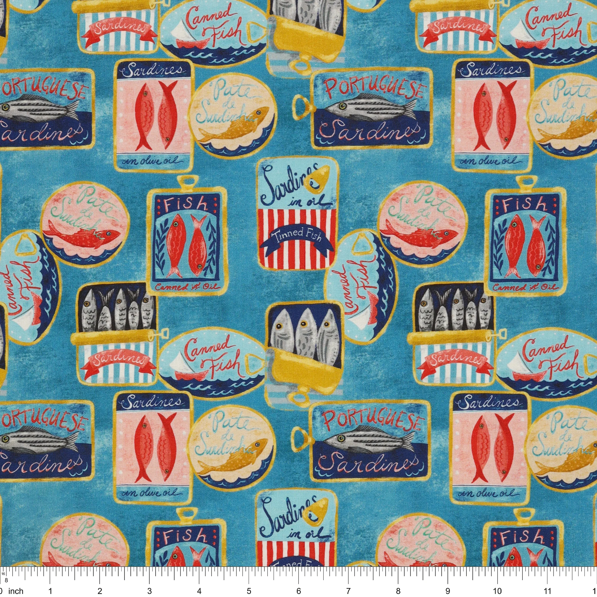 Villa Sol Fabric Collection - Tinned Fish Sea Blue - Image 3