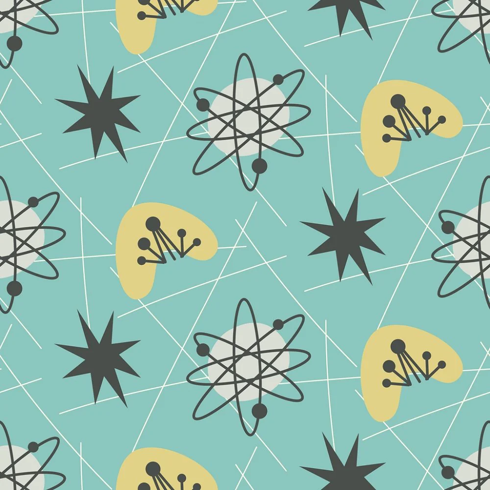 Vintage Atomic Pattern Fabric