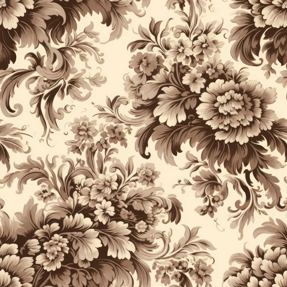 Vintage Beige Damask Pattern #11 Fabric