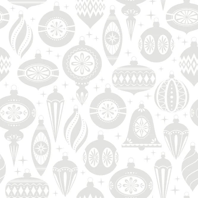 Vintage Christmas Ornaments Tone on Tone Fabric