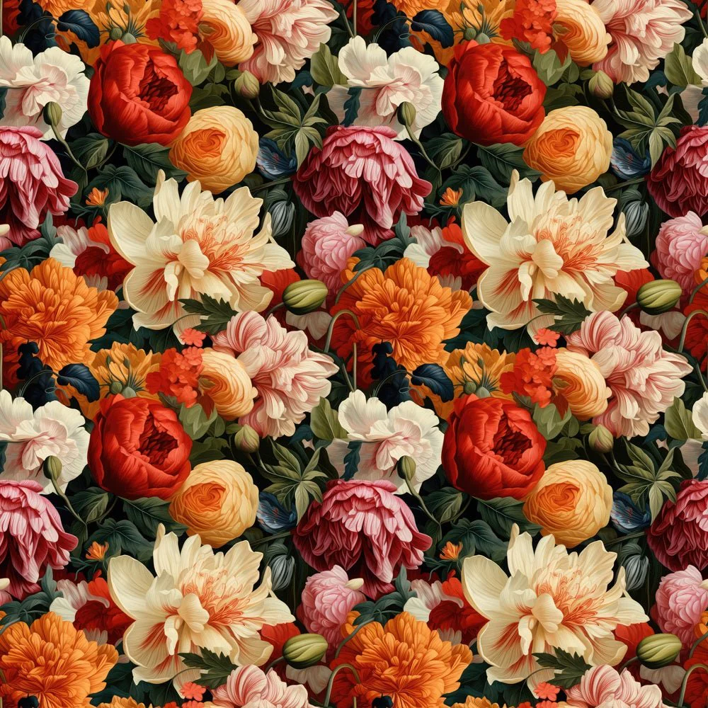 Vintage Floral Wall Fabric