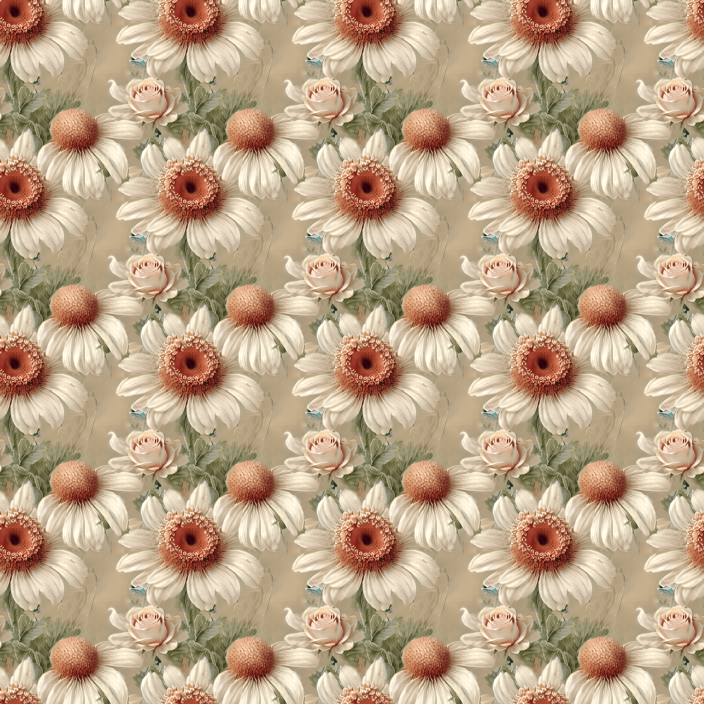 Vintage Flowers Pattern #1 Fabric